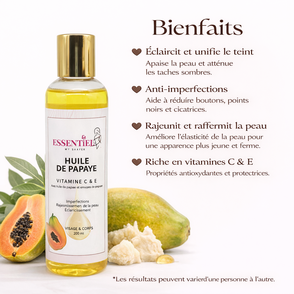 Huile de Papaye  avec Vitamine C et E