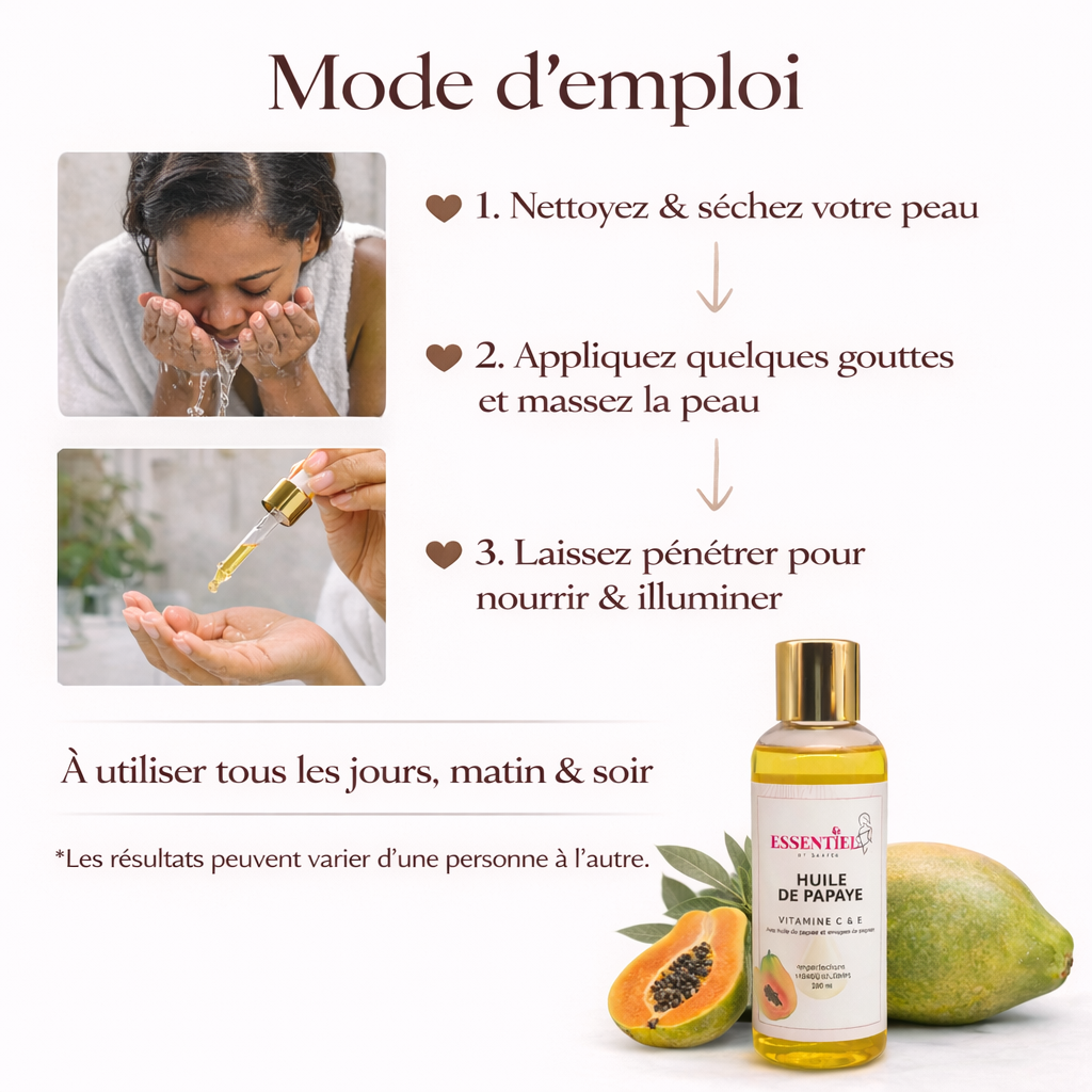 Huile de Papaye  avec Vitamine C et E