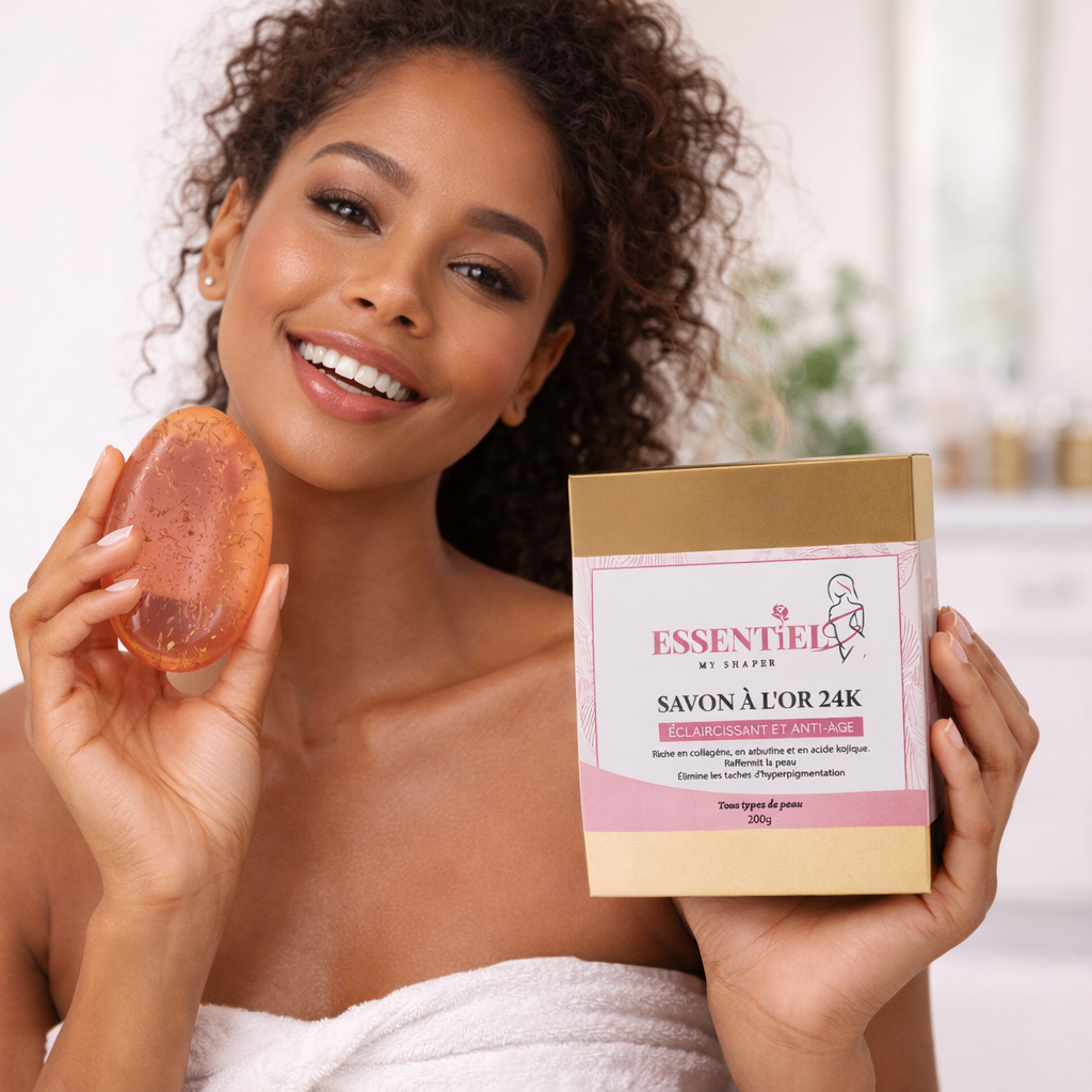 Savon éclaircissant et anti-âge à l' OR 24K et Acide kojic
