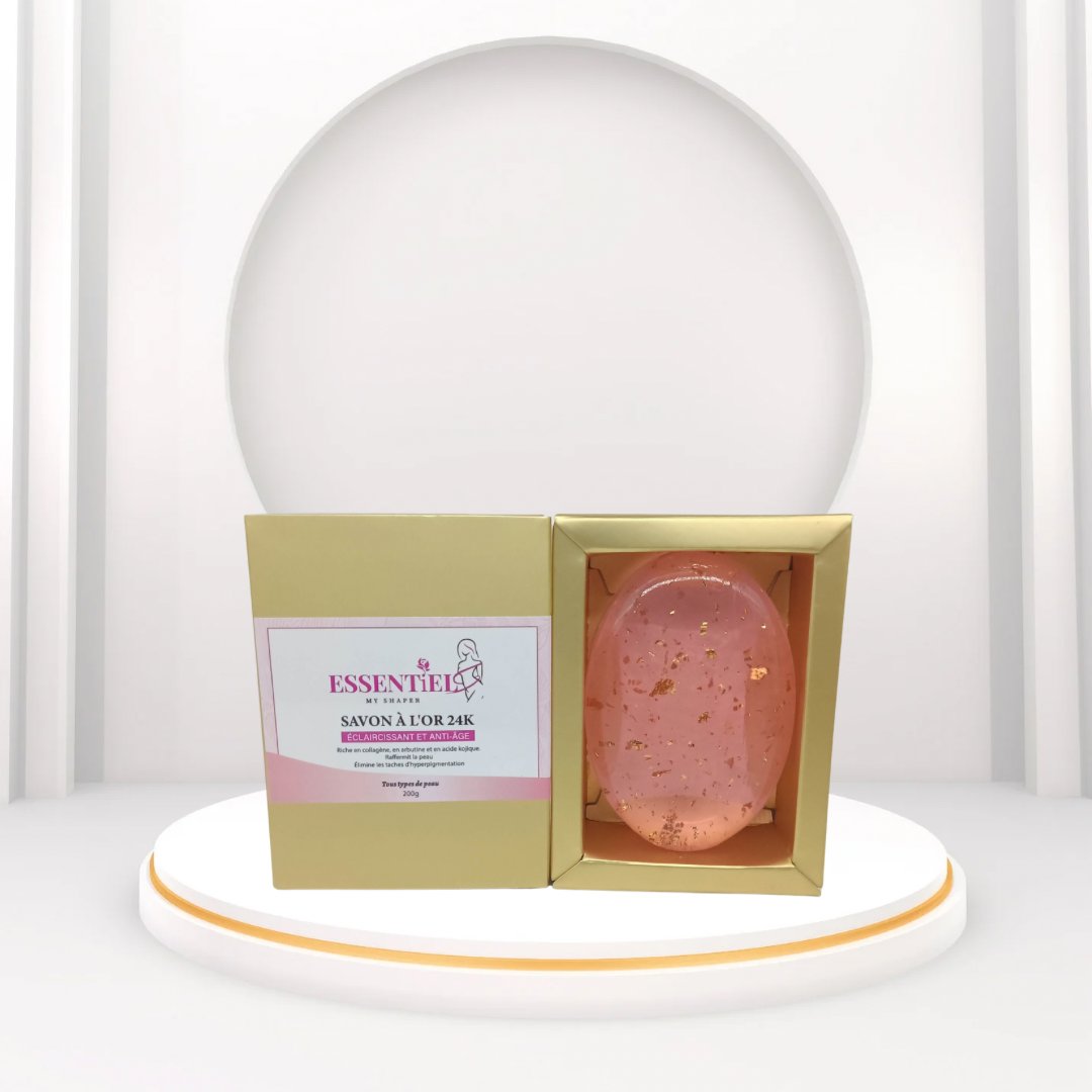Savon éclaircissant et anti-âge à l' OR 24K et Acide kojic
