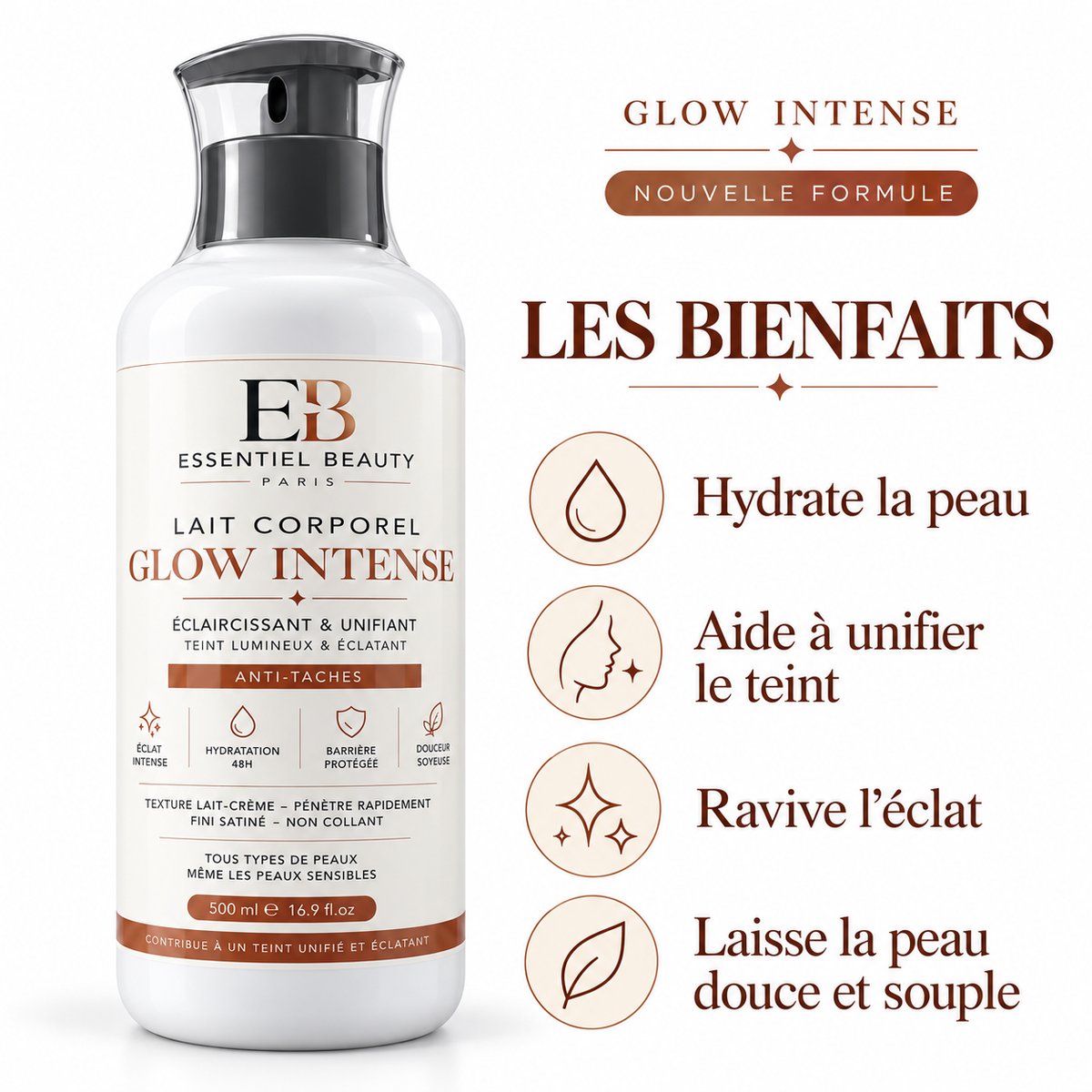 LAIT GLOW INTENSE CLARIFIANT, UNIFIANT ET ANTI-TACHES |500 ml